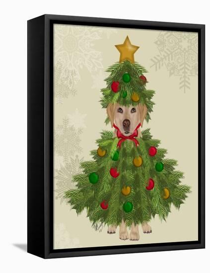 Yellow Labrador, Christmas Tree Costume-Fab Funky-Framed Stretched Canvas