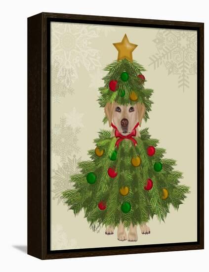 Yellow Labrador, Christmas Tree Costume-Fab Funky-Framed Stretched Canvas