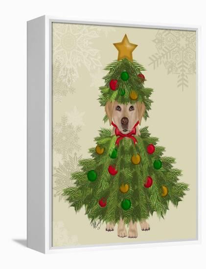 Yellow Labrador, Christmas Tree Costume-Fab Funky-Framed Stretched Canvas