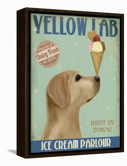 Yellow Labrador Ice Cream-Fab Funky-Framed Stretched Canvas