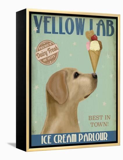 Yellow Labrador Ice Cream-Fab Funky-Framed Stretched Canvas