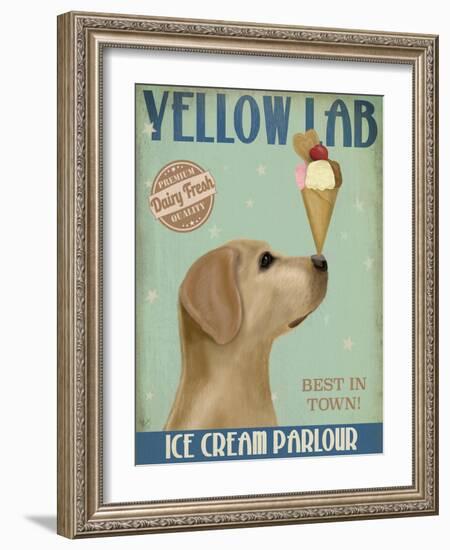 Yellow Labrador Ice Cream-Fab Funky-Framed Art Print