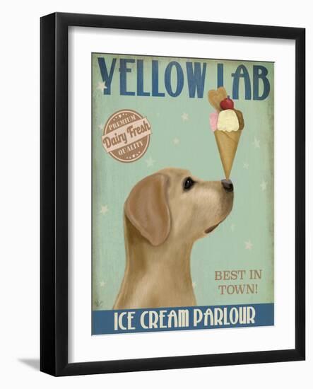 Yellow Labrador Ice Cream-Fab Funky-Framed Art Print