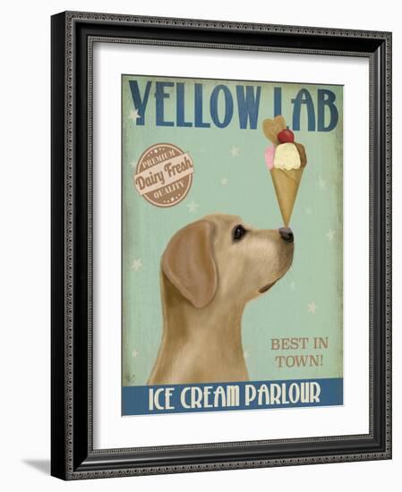 Yellow Labrador Ice Cream-Fab Funky-Framed Art Print