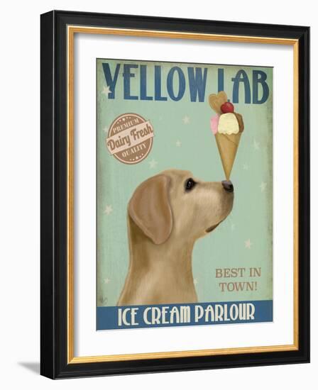 Yellow Labrador Ice Cream-Fab Funky-Framed Art Print