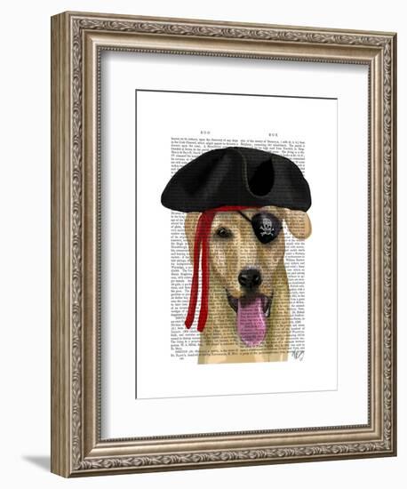 Yellow Labrador Pirate-Fab Funky-Framed Art Print