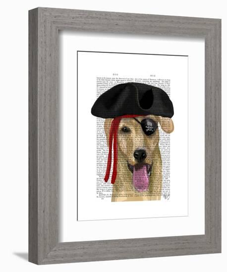 Yellow Labrador Pirate-Fab Funky-Framed Art Print