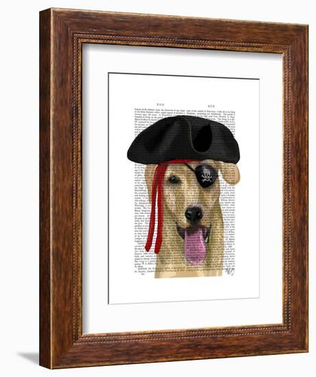 Yellow Labrador Pirate-Fab Funky-Framed Art Print