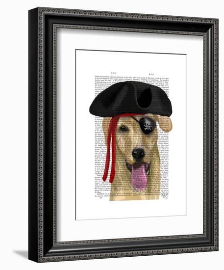 Yellow Labrador Pirate-Fab Funky-Framed Art Print