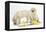 Yellow Labrador Retriever Bitch Puppies, 10 Weeks, Lying with Yellow Daffodils-Mark Taylor-Framed Premier Image Canvas