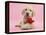 Yellow Labrador Retriever Bitch Puppy, 10 Weeks, with a Red Rose-Mark Taylor-Framed Premier Image Canvas