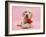 Yellow Labrador Retriever Bitch Puppy, 10 Weeks, with a Red Rose-Mark Taylor-Framed Photographic Print