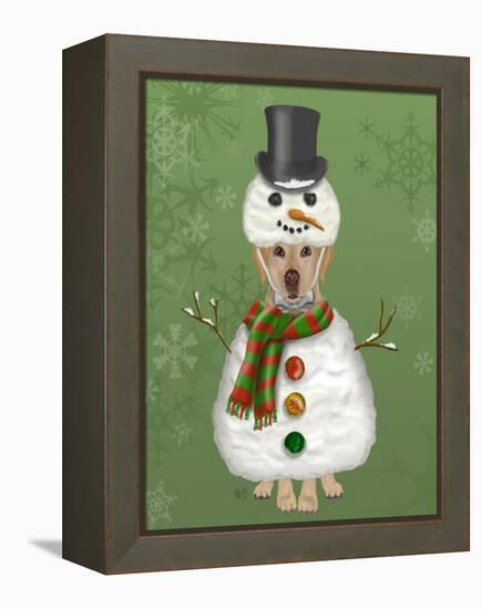 Yellow Labrador, Snowman Costume-Fab Funky-Framed Stretched Canvas