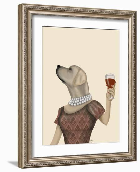 Yellow Labrador Wine Snob-Fab Funky-Framed Art Print