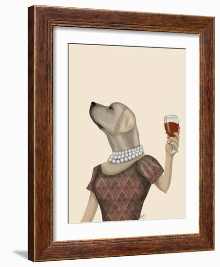 Yellow Labrador Wine Snob-Fab Funky-Framed Art Print