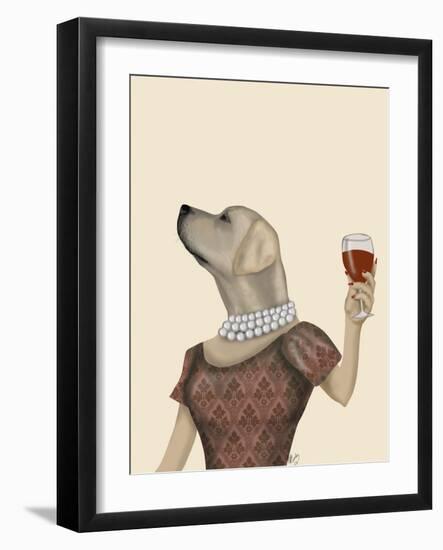 Yellow Labrador Wine Snob-Fab Funky-Framed Art Print