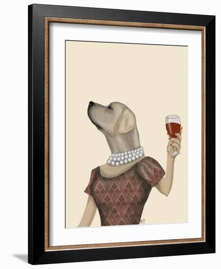 Yellow Labrador Wine Snob-Fab Funky-Framed Art Print