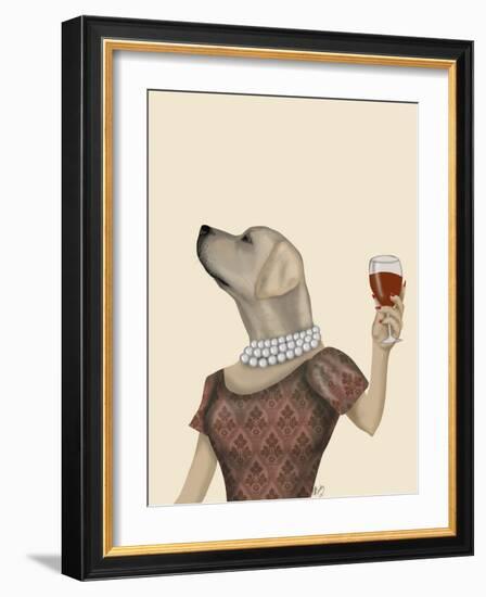 Yellow Labrador Wine Snob-Fab Funky-Framed Art Print
