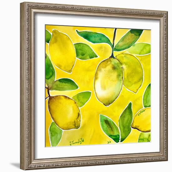 Yellow Lemons-Julija Belickienė-Framed Giclee Print