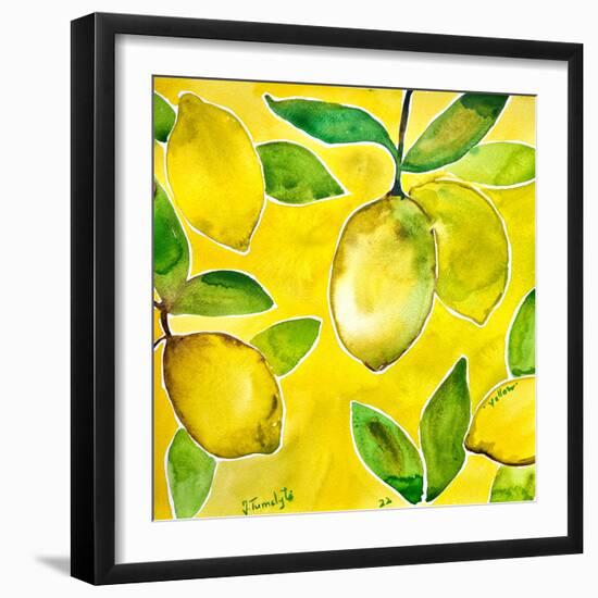 Yellow Lemons-Julija Belickienė-Framed Giclee Print