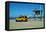 Yellow Life Gird Track at Beach-Steve Ash-Framed Premier Image Canvas