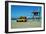 Yellow Life Gird Track at Beach-Steve Ash-Framed Photographic Print