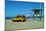 Yellow Life Gird Track at Beach-Steve Ash-Mounted Photographic Print