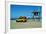 Yellow Life Gird Track at Beach-Steve Ash-Framed Photographic Print