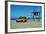 Yellow Life Gird Track at Beach-Steve Ash-Framed Photographic Print