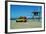 Yellow Life Gird Track at Beach-Steve Ash-Framed Photographic Print