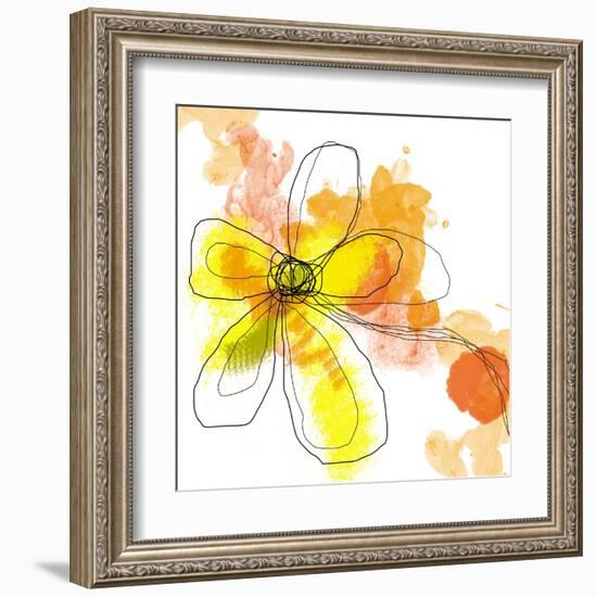 Yellow Liquid Flower-Jan Weiss-Framed Art Print