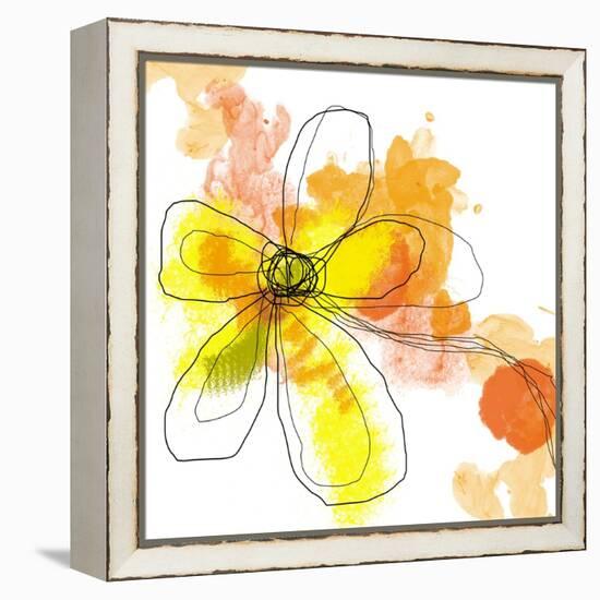 Yellow Liquid Flower-Jan Weiss-Framed Stretched Canvas