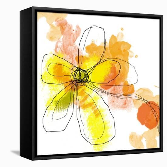 Yellow Liquid Flower-Jan Weiss-Framed Stretched Canvas