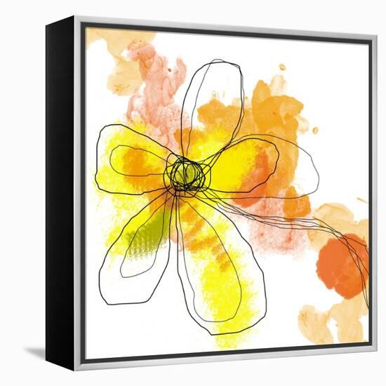 Yellow Liquid Flower-Jan Weiss-Framed Stretched Canvas