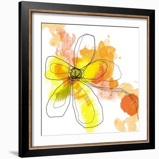 Yellow Liquid Flower-Jan Weiss-Framed Art Print