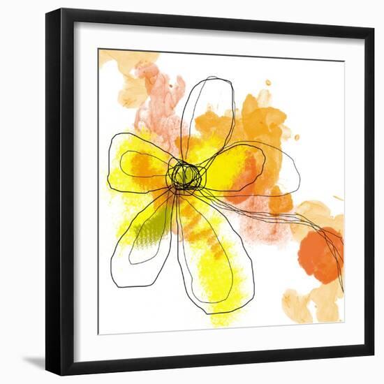 Yellow Liquid Flower-Jan Weiss-Framed Art Print