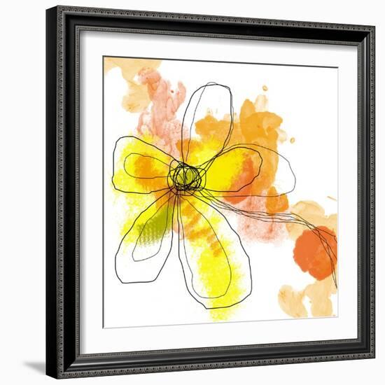 Yellow Liquid Flower-Jan Weiss-Framed Art Print