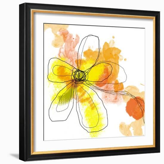 Yellow Liquid Flower-Jan Weiss-Framed Art Print