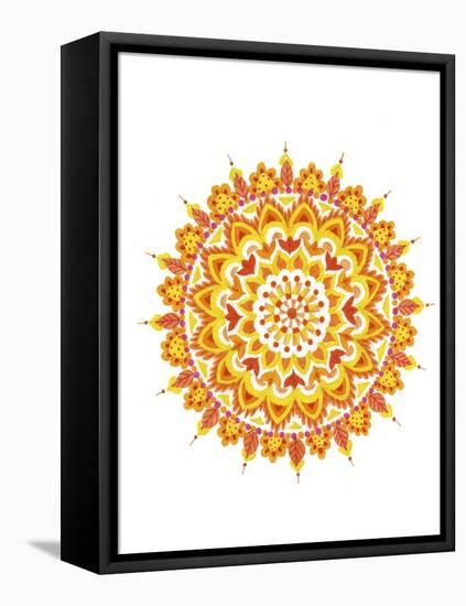 yellow mandala 1-Julie Goonan-Framed Premier Image Canvas