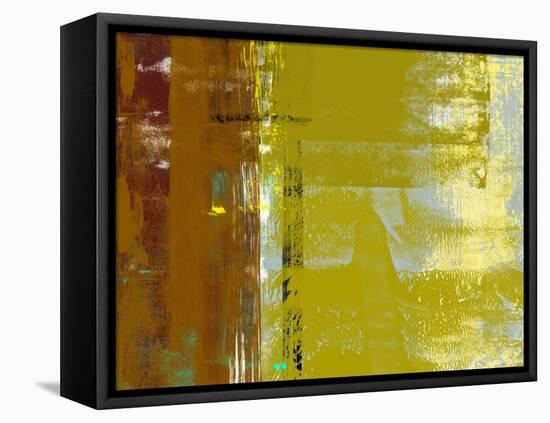 Yellow Mustard Abstract Composition I-Alma Levine-Framed Stretched Canvas