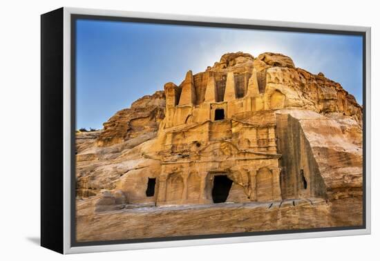 Yellow Obelisk Tomb, Bab el-siq Triclinium, Entrance Into Petra, Jordan-William Perry-Framed Premier Image Canvas