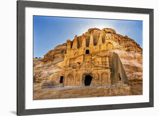 Yellow Obelisk Tomb, Bab el-siq Triclinium, Entrance Into Petra, Jordan-William Perry-Framed Premium Photographic Print