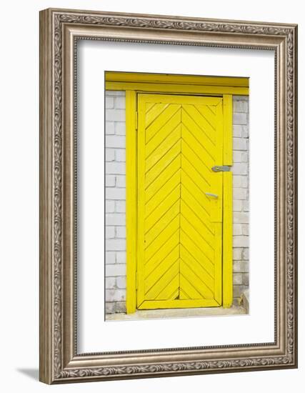 Yellow Old Wooden Door-vilax-Framed Photographic Print