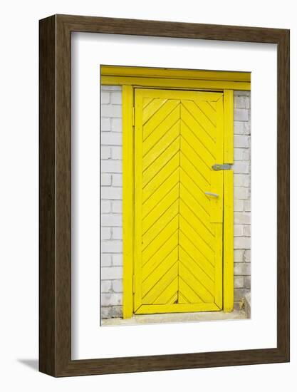 Yellow Old Wooden Door-vilax-Framed Photographic Print