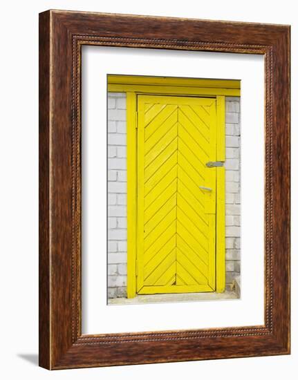 Yellow Old Wooden Door-vilax-Framed Photographic Print