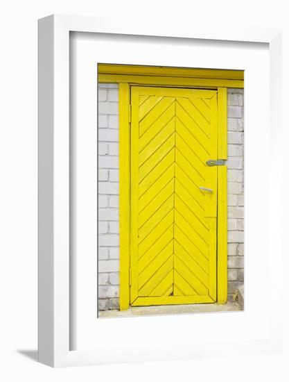 Yellow Old Wooden Door-vilax-Framed Photographic Print