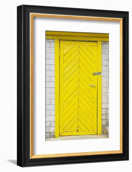 Yellow Old Wooden Door-vilax-Framed Photographic Print