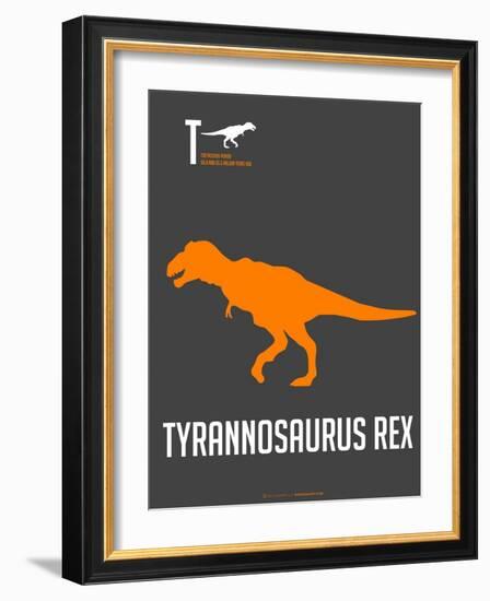 Yellow on Grey Dinosaur-NaxArt-Framed Art Print