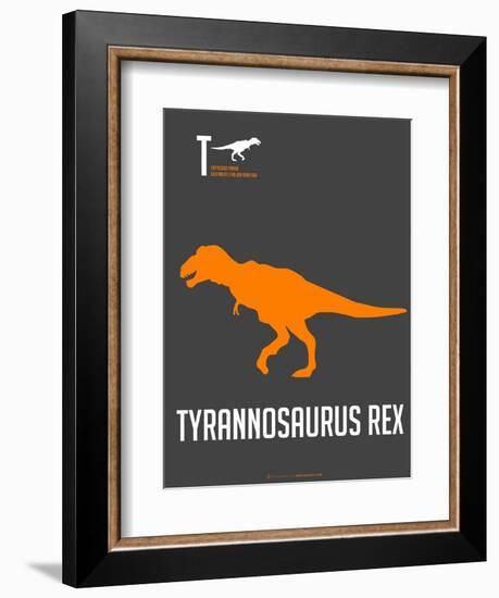 Yellow on Grey Dinosaur-NaxArt-Framed Art Print