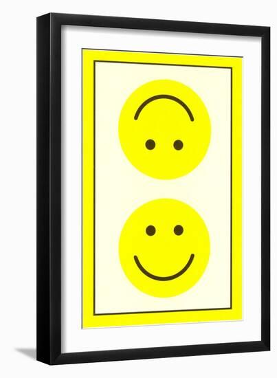 Yellow Opposed Happy Faces-null-Framed Art Print